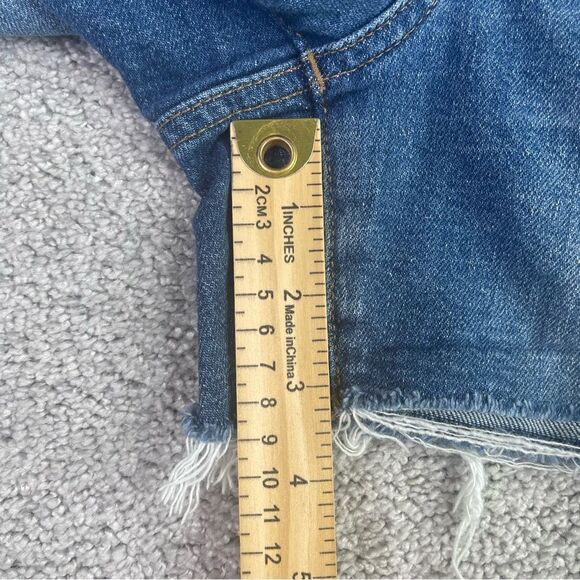 Madewell Denim Shorts Women's 23 Blue High Rise Cut Off Medium Wash Preppy - Picture 8 of 9